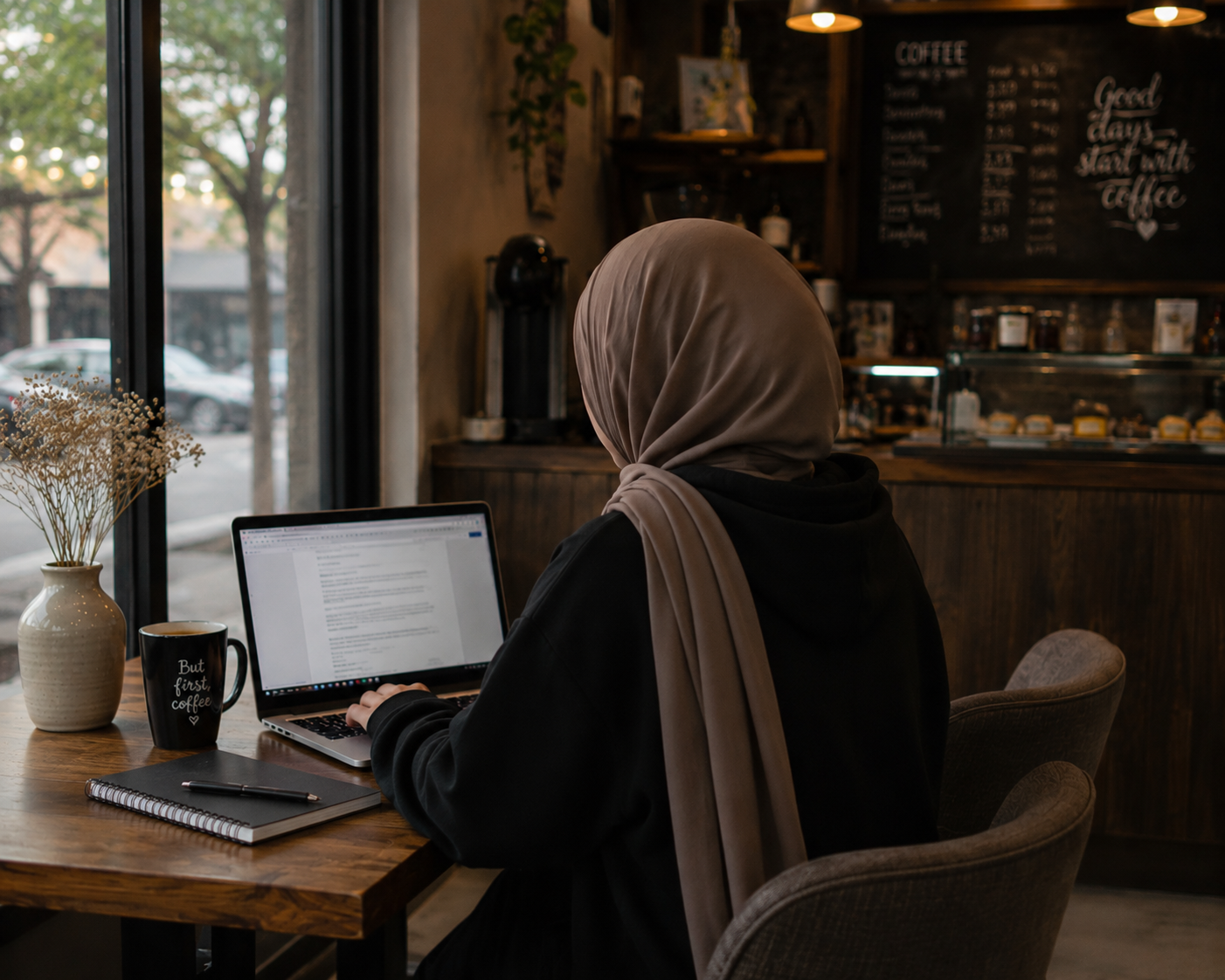 Web designer working at desk